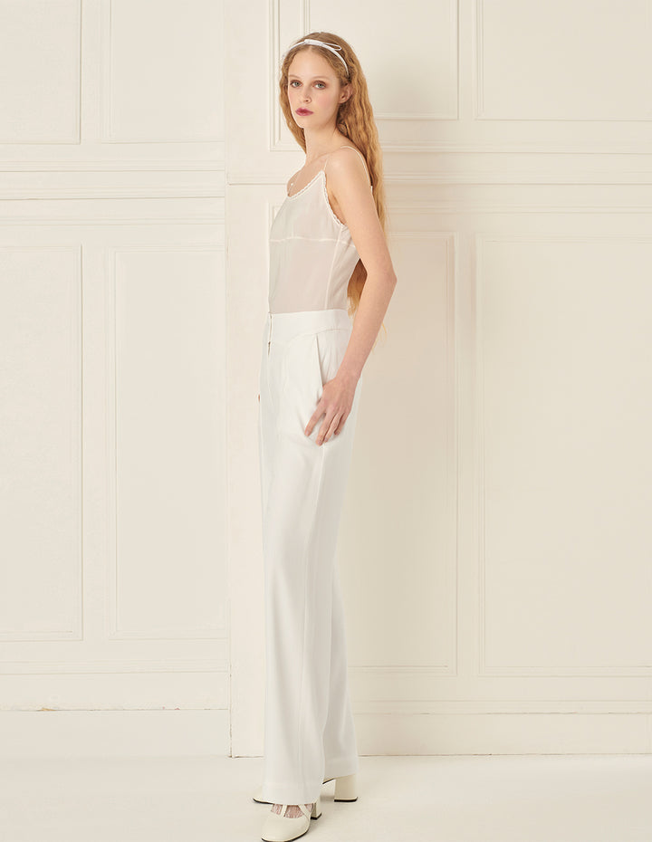 BORA AKSU Exquisitely Tailored Wide-Leg Suit Trousers