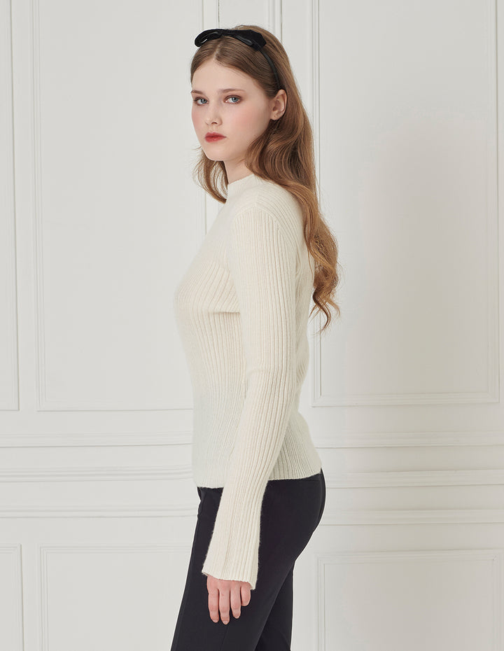 BORA AKSU Mid-High Collar Slim Fit Cashmere Pullover
