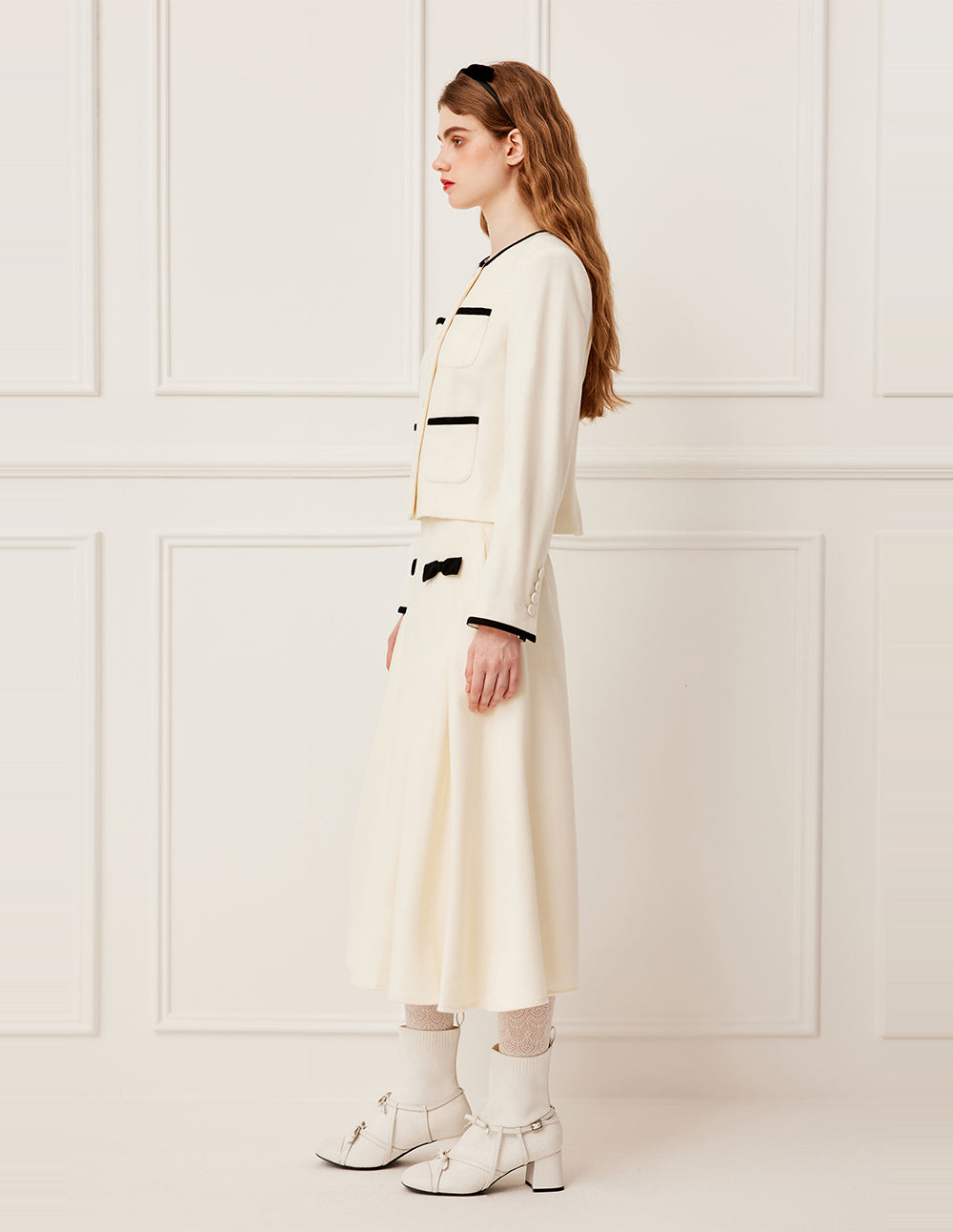 BORA AKSU Boxed Short Wool Jacket with 4 Pockets