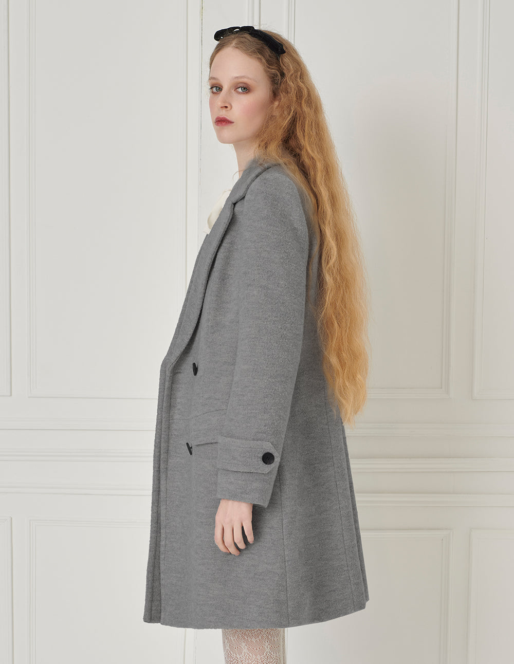 BORA AKSU Lapel Double-Breasted Wool Coat