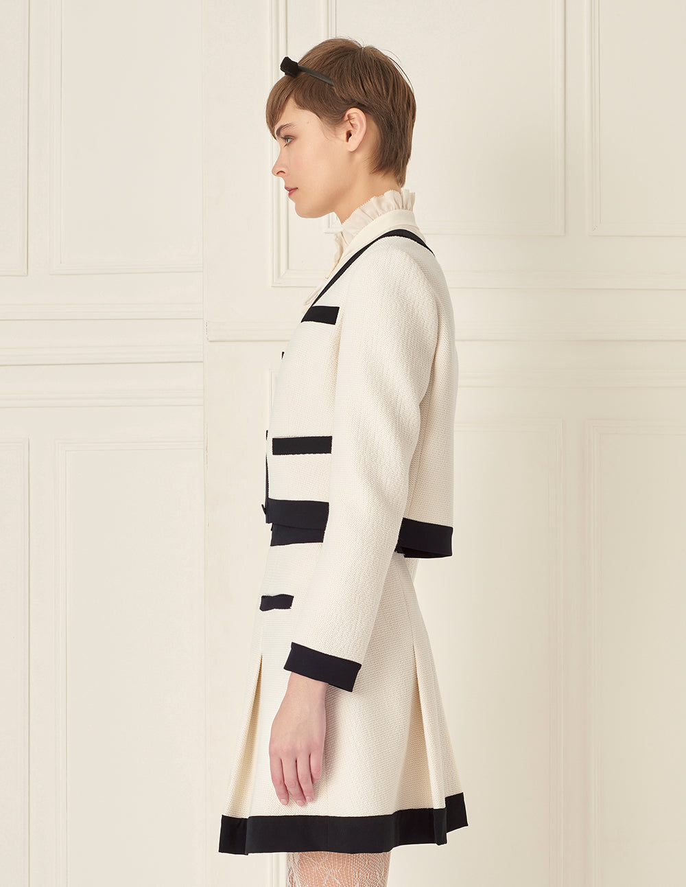 BORA AKSU Black Patchwork V-Neck Knitted Jacket