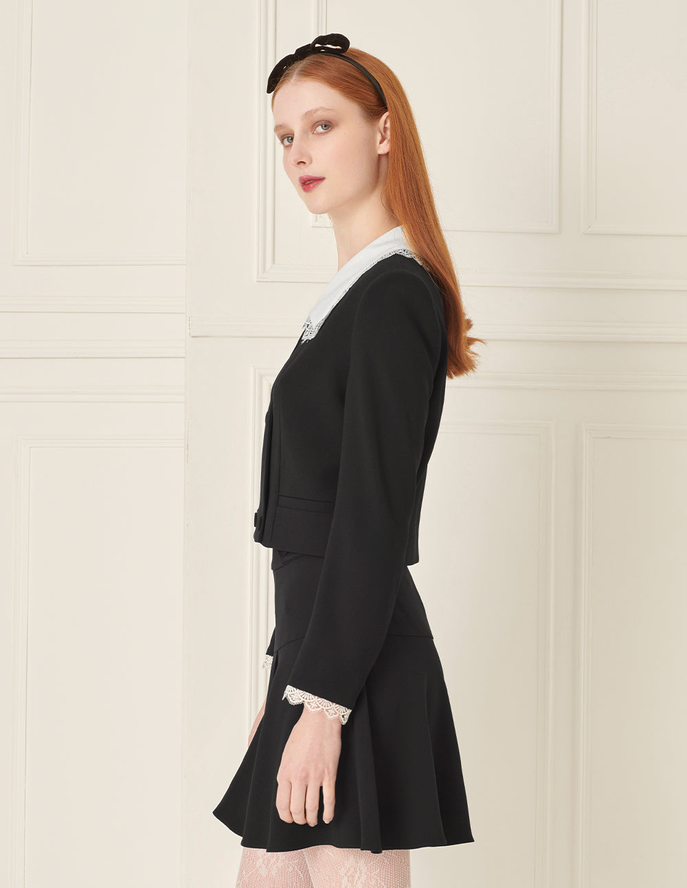 BORA AKSU Triacetate Colour-Blocked Lapel Short Blazer