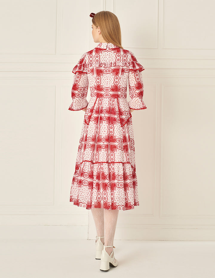BORA AKSU Peter Pan Collar Print Dress