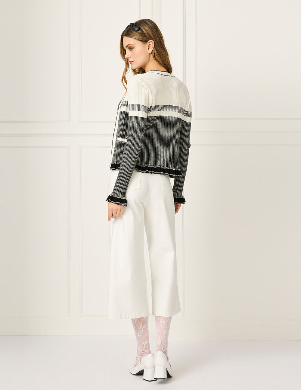 BORA AKSU Wide-Leg Straight White Denim Pants