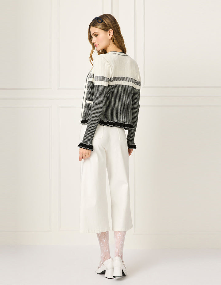 BORA AKSU Wide-Leg Straight White Denim Pants