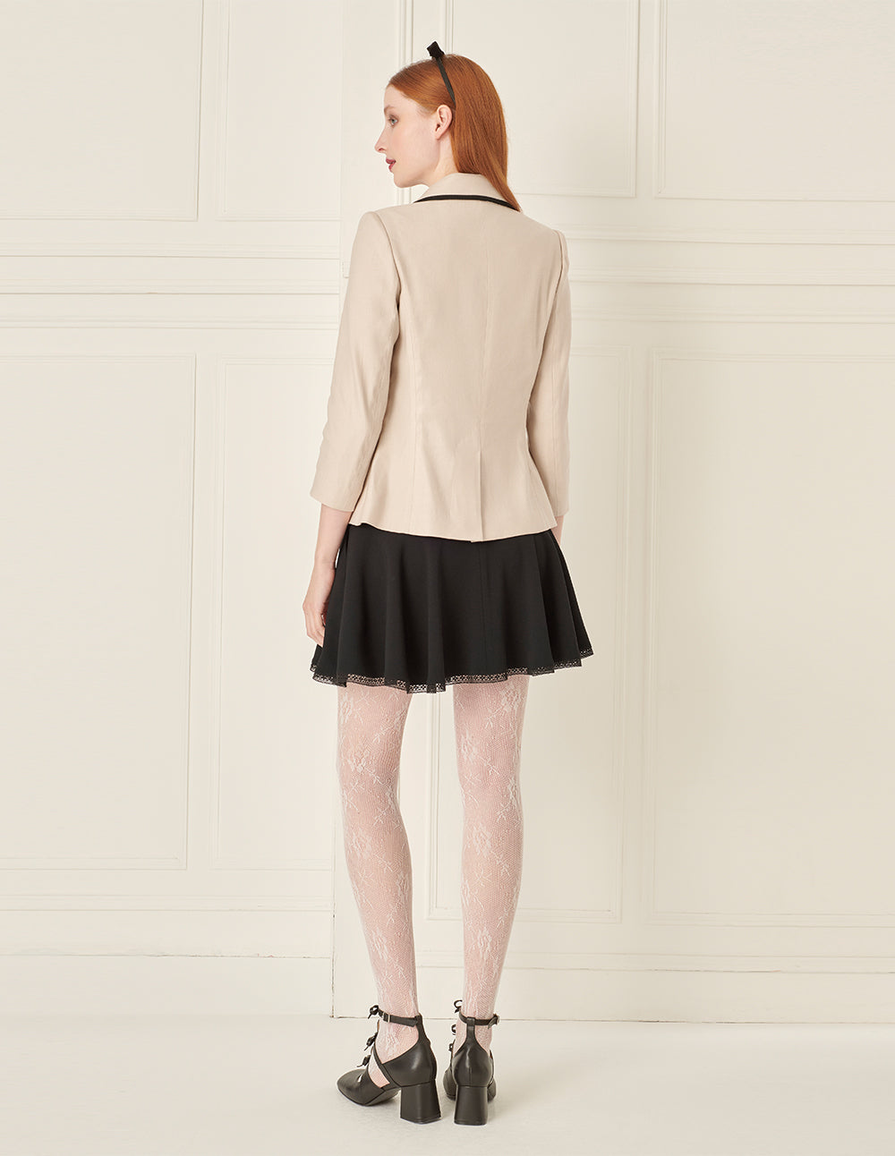 BORA AKSU Colour Block Patch Pocket Slim Fit Gentle Beige Blazer