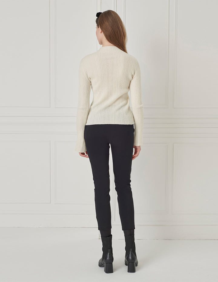 BORA AKSU Mid-High Collar Slim Fit Cashmere Pullover