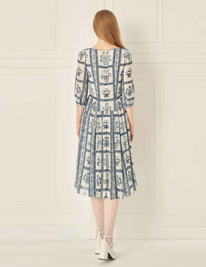BORA AKSU Puff Sleeve Printed Dress