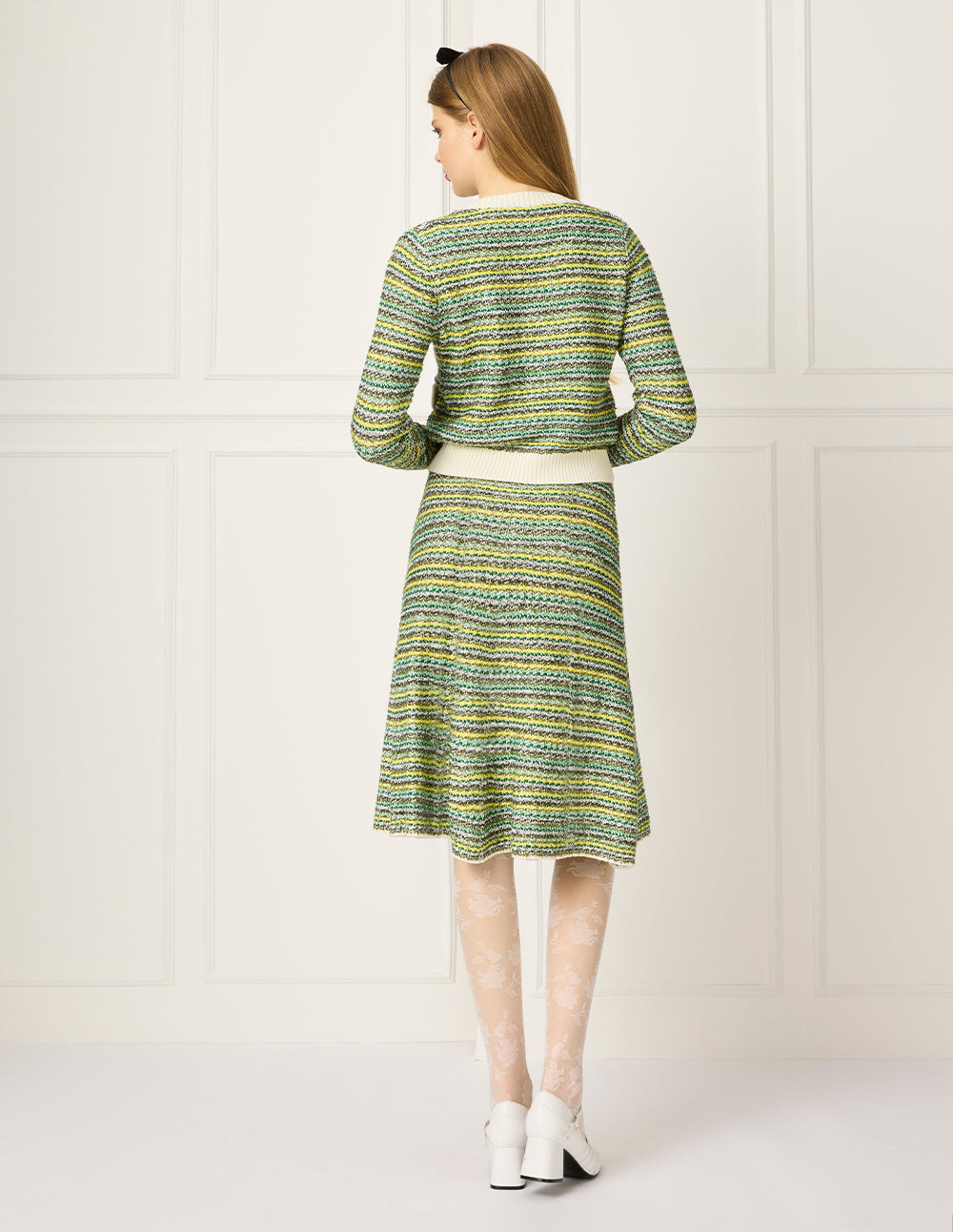 BORA AKSU knee-Length Mixed Tweed A-Line Skirt