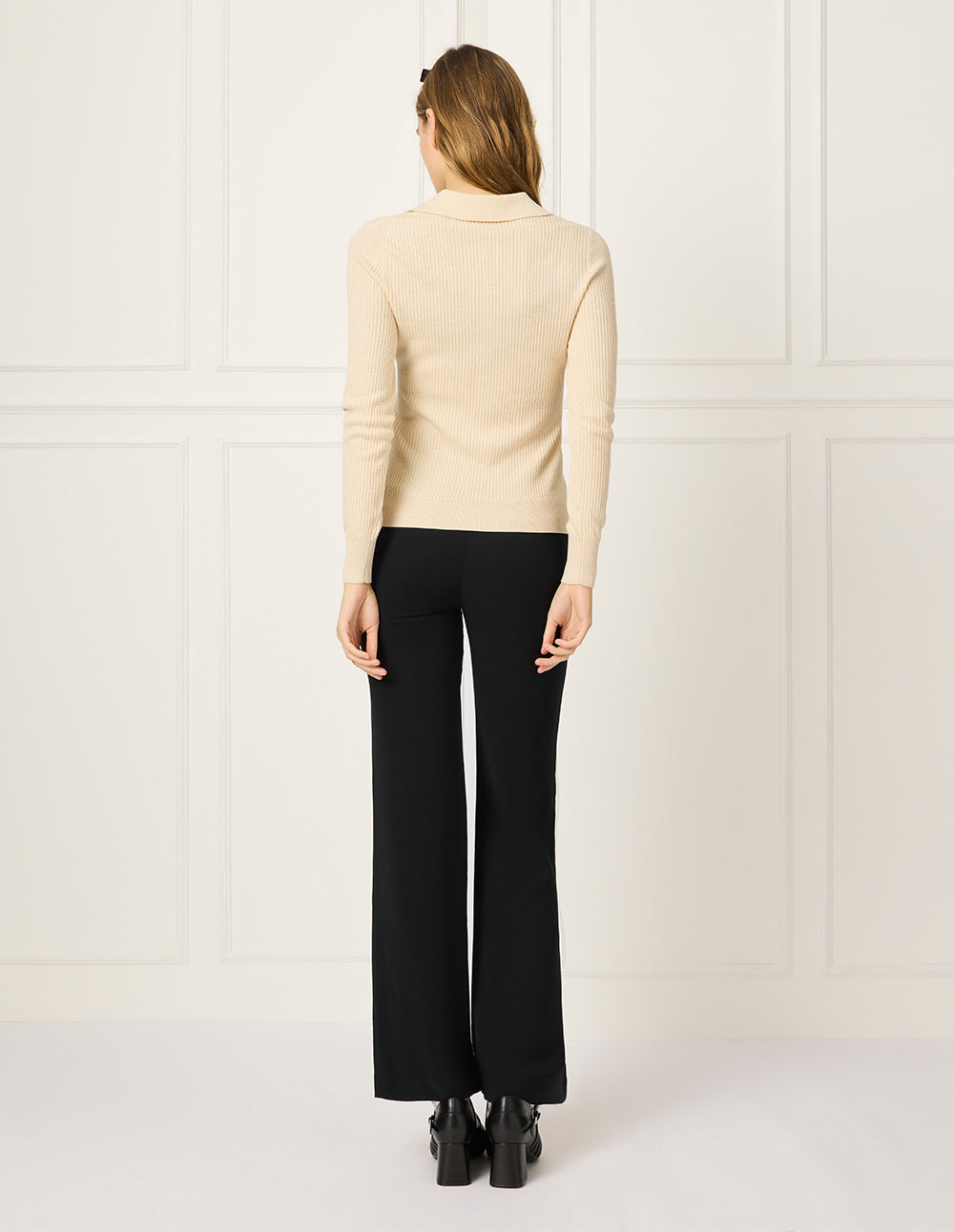 BORA AKSU V-Neck Silk Blend Striped Tweed Knitted Pullover