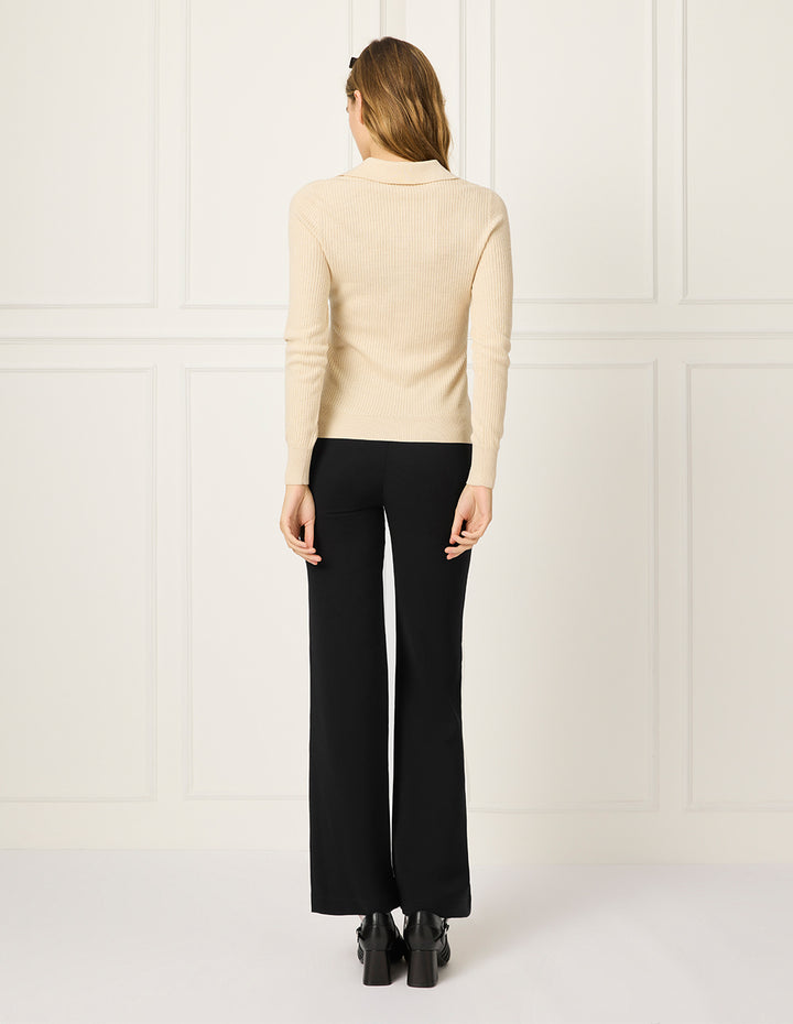 BORA AKSU V-Neck Silk Blend Striped Tweed Knitted Pullover