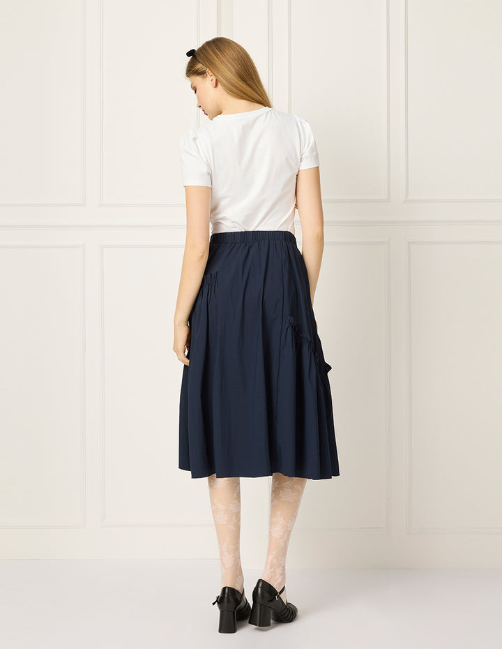 BORA AKSU Round-Neck Bubble Short-Sleeve Cotton White T-Shirt