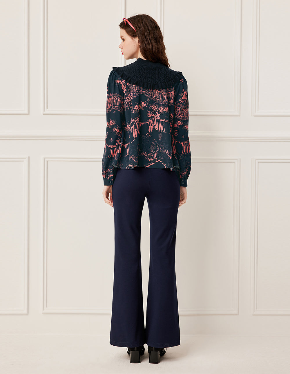 BORA AKSU Navy Blue Relaxed Fit Straight Leg Long Pants