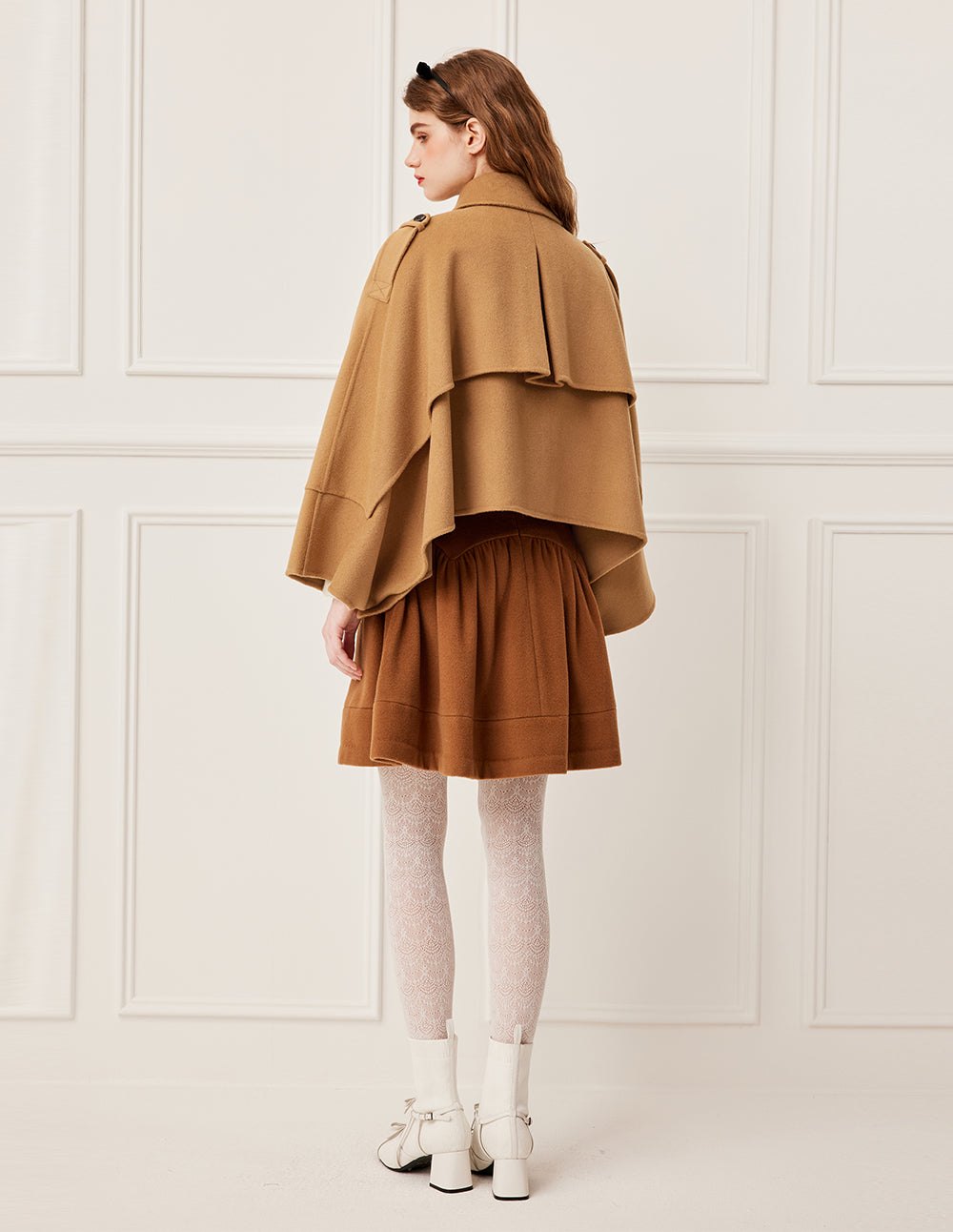 BORA AKSU Notched Collar Double-Breasted Asymmetrical Trench-Style Wool Coat