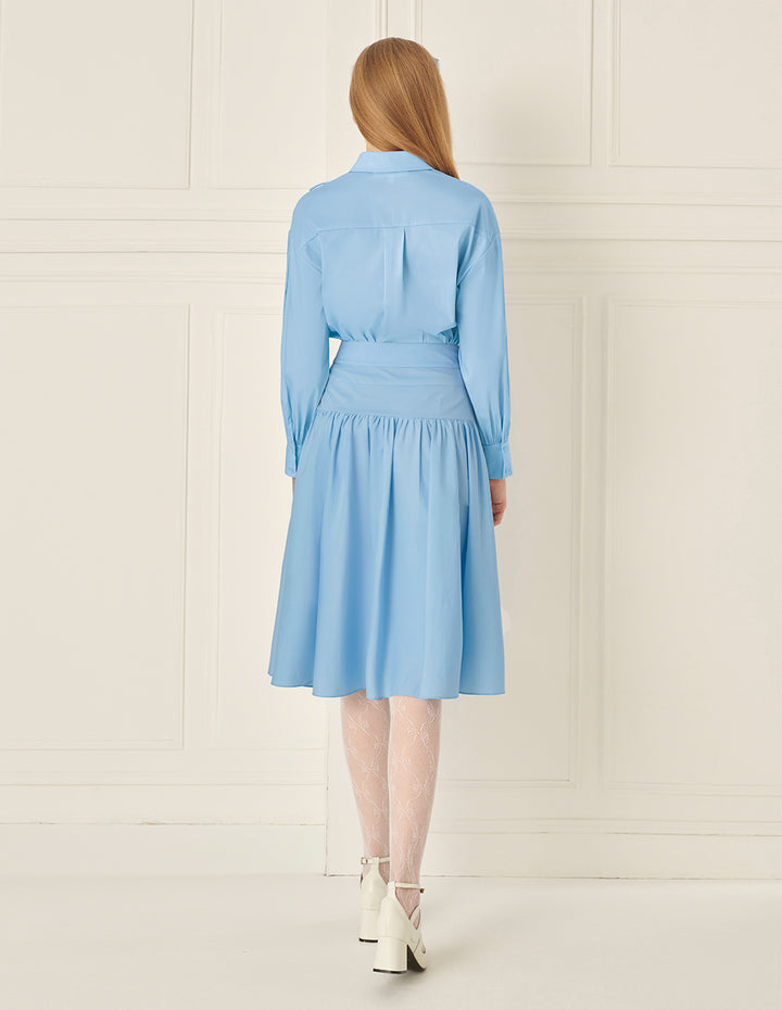 BORA AKSU Tailored Puff Sleeves And Hollow Bow Decoration On The Shoulders Blouse