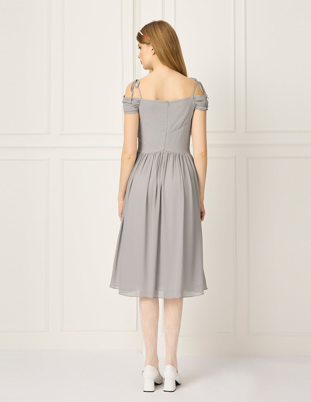 BORA AKSU V-neck Pleated Slip Midi Dress