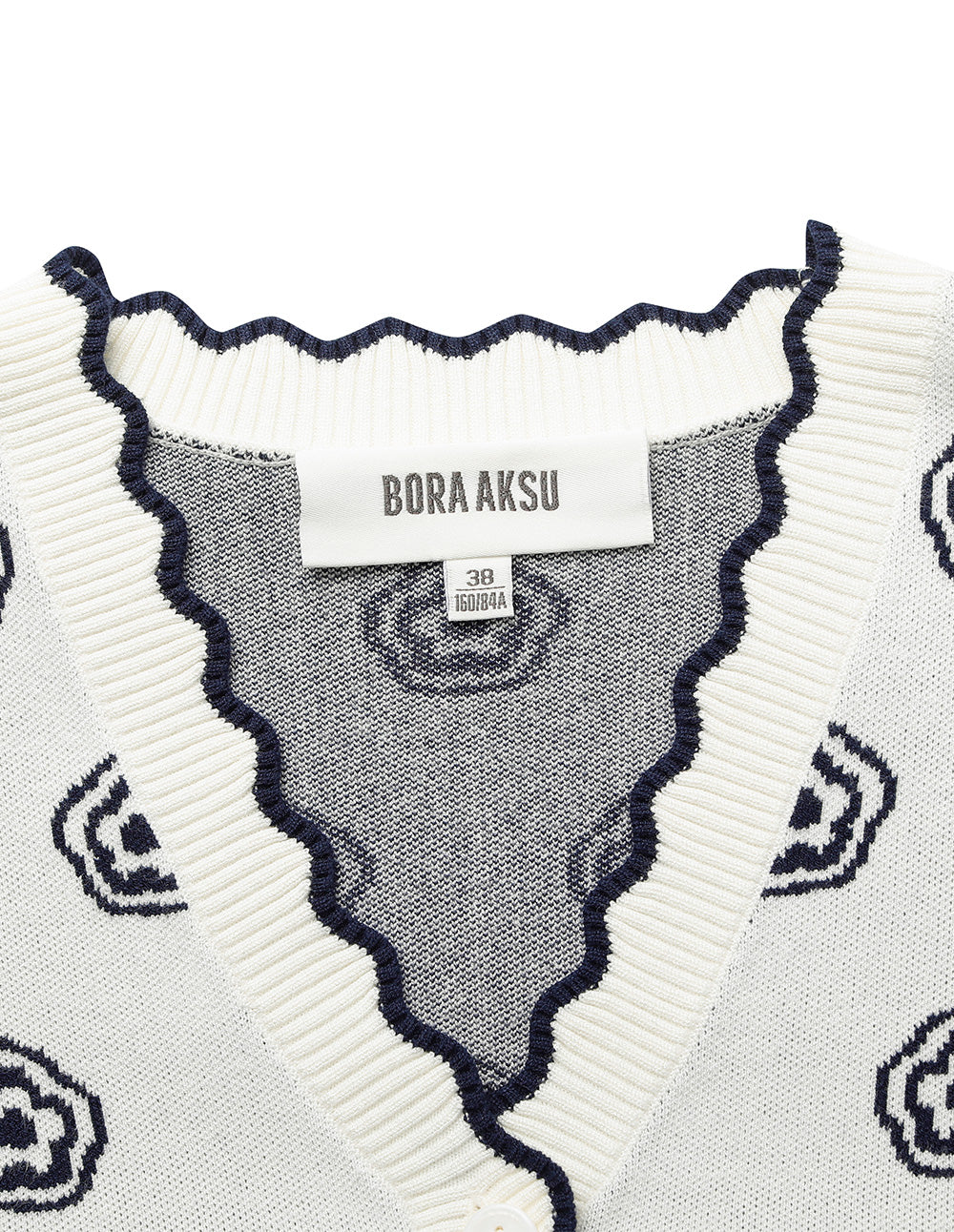 BORA AKSU V-neck Long-Sleeve Floral Jacquard Knit Cardigan