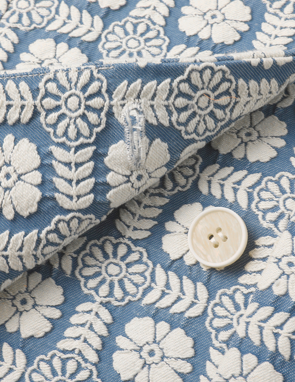 BORA AKSU Lace Lapel Embroidered Denim Jacket