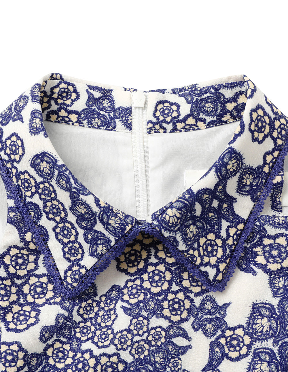 BORA AKSU Peter Pan Collar Printed Pleated Dress