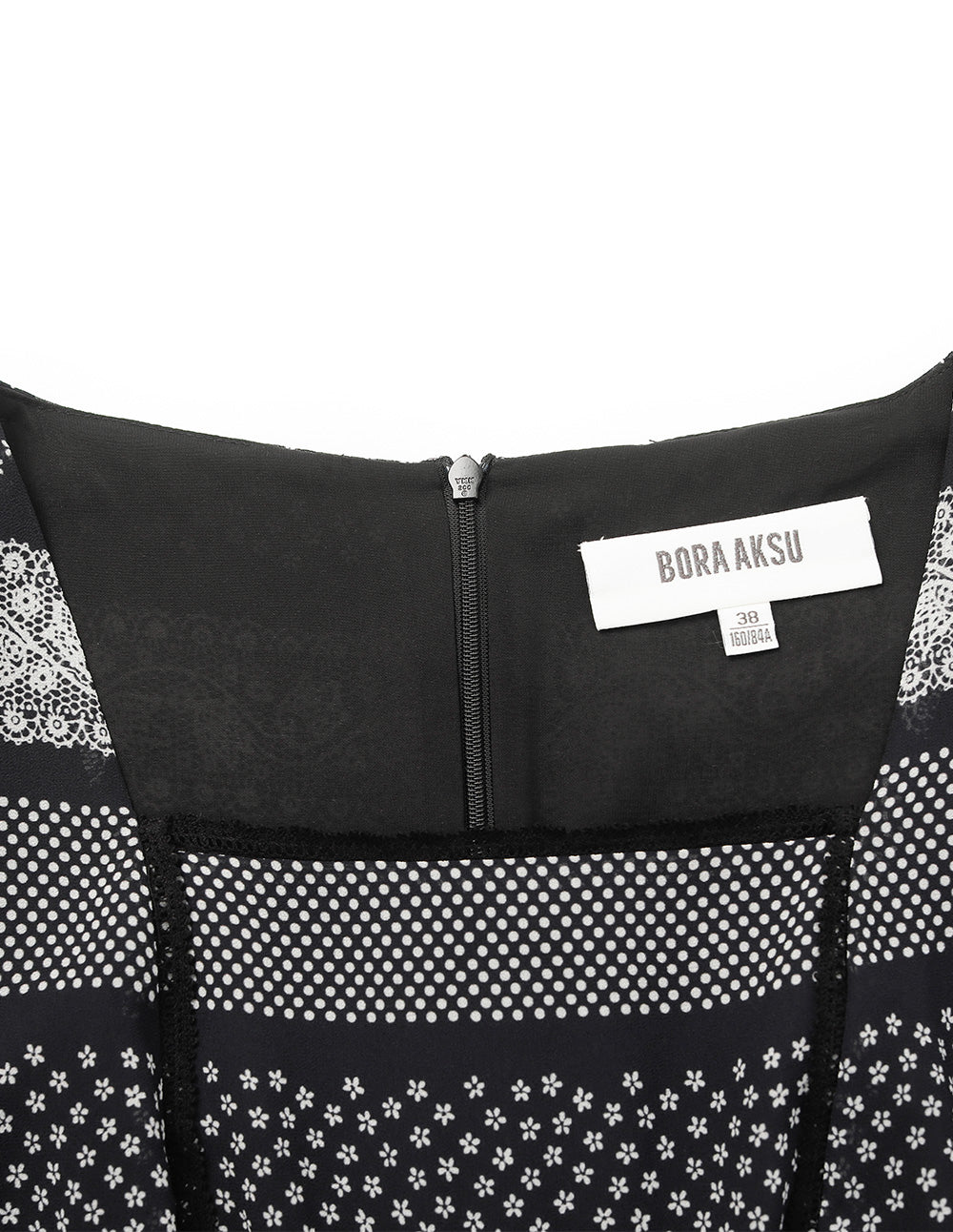 BORA AKSU Square-Neck Ruffle Lace Layered Printed Midi Dress