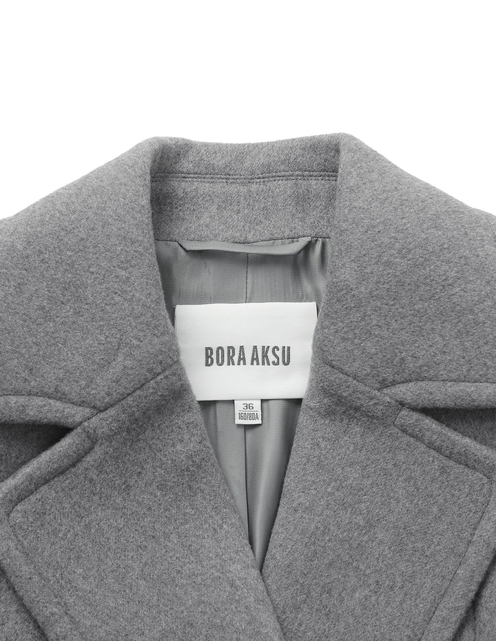 BORA AKSU Lapel Double-Breasted Wool Coat