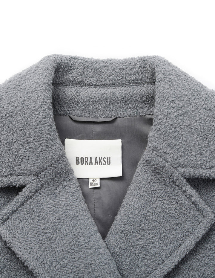 BORA AKSU Lapel Knitted Sleeves Splicing Wool Coat