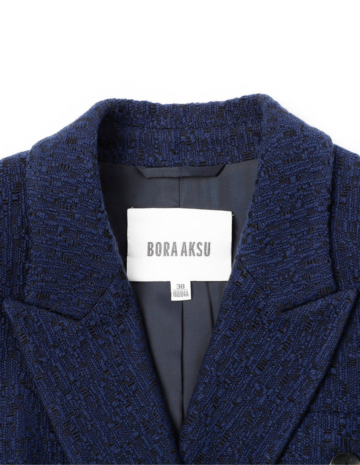 BORA AKSU Woollen Tweed Short Blazer
