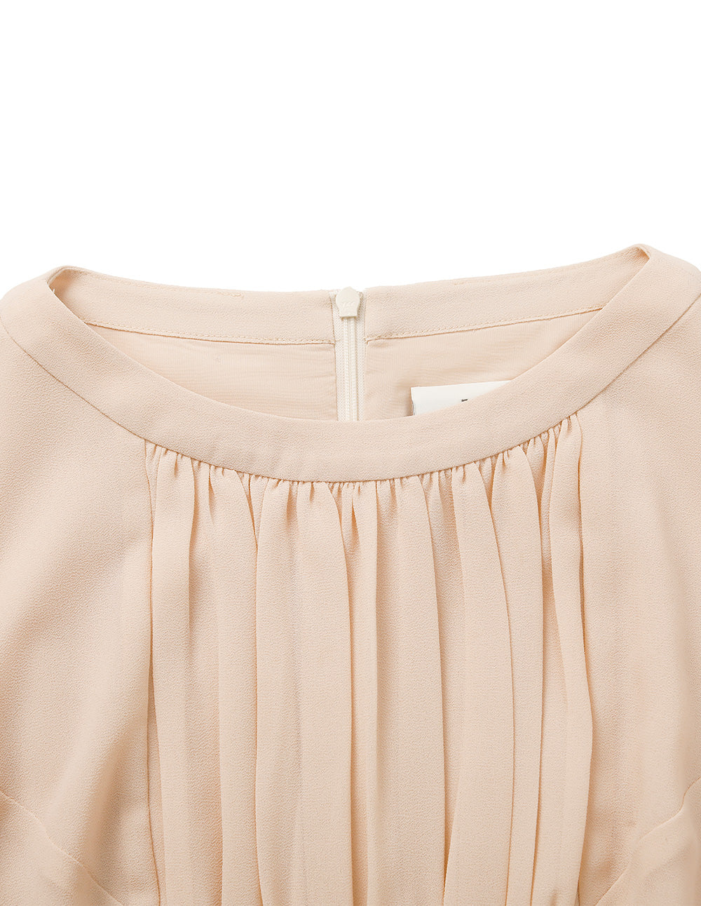 BORA AKSU Round-Neck Puff Short-Sleeve Pin-Tuck Empire-Waist Pleated Tulle Midi Dress