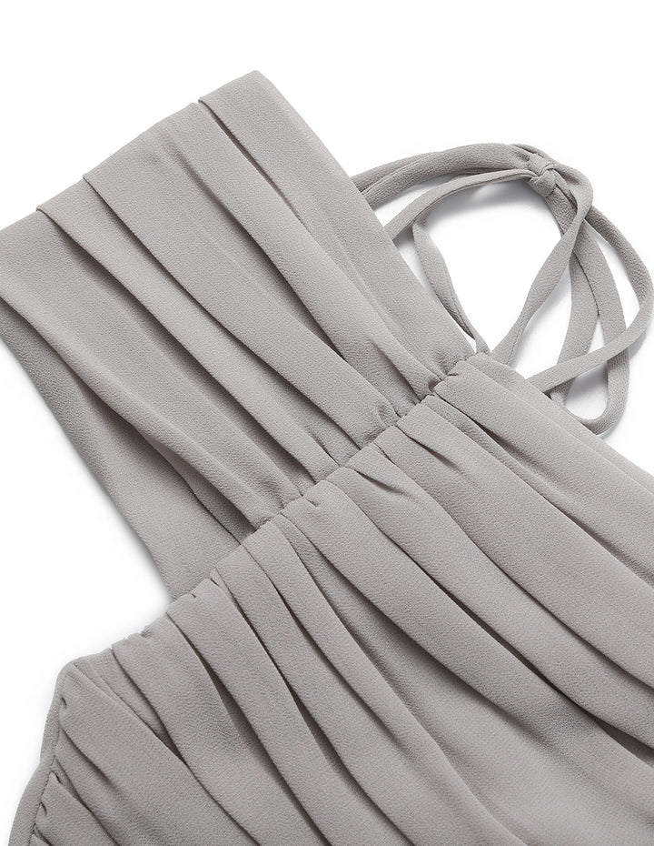 BORA AKSU V-neck Pleated Slip Midi Dress