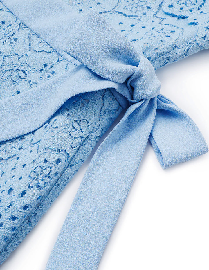 BORA AKSU Bow-Embellished Lace Slip Dress