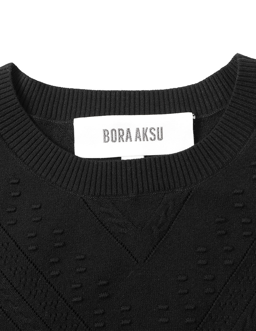 BORA AKSU Puff Sleeve Knitted Short Sleeve Top