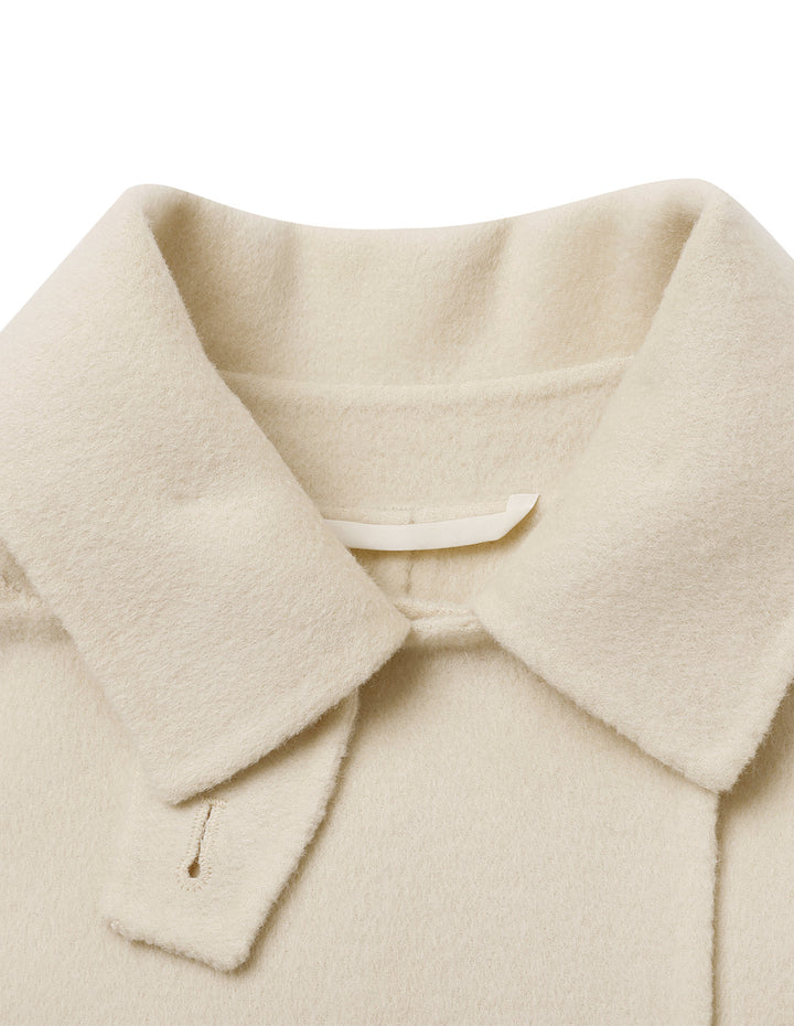 BORA AKSU Standing Collar Waist-Tie Single-Breasted Wool Coat