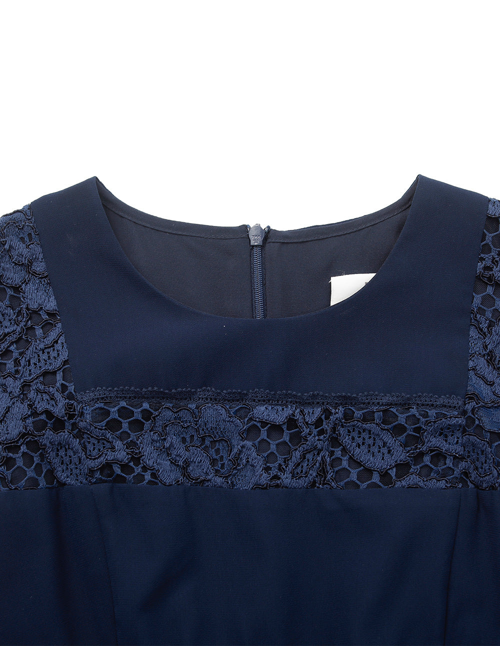 BORA AKSU Round Neck Sleeveless Lace Embroidered Hollow-Out Layered Midi Dress