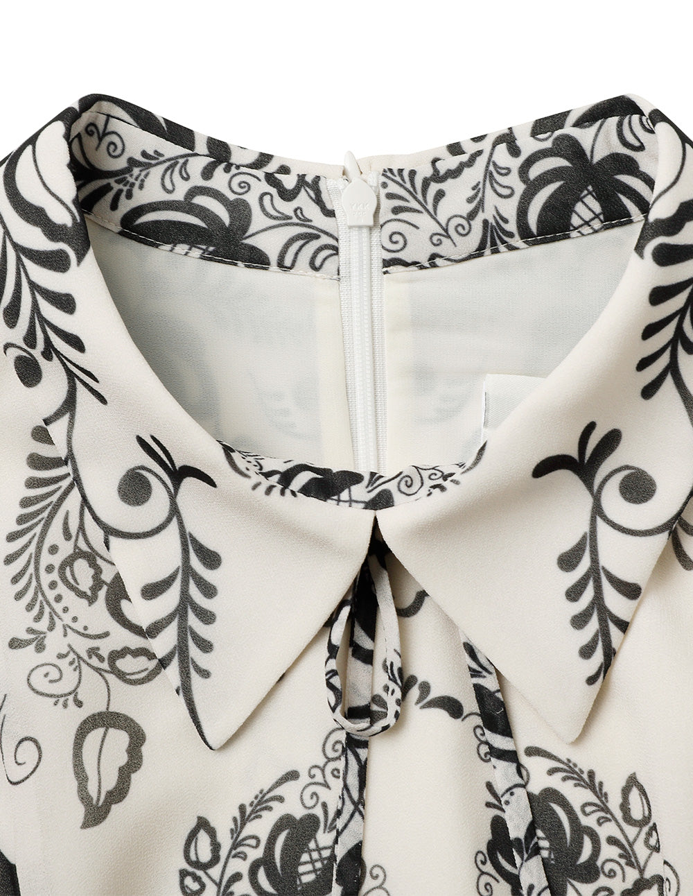 BORA AKSU Puff Sleeve Pleated Line Drawing Print Dress