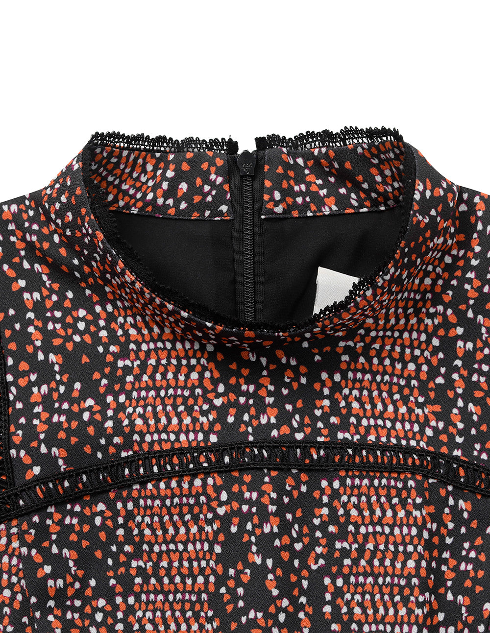 BORA AKSU Puff sleeves stand collar printed flare dress