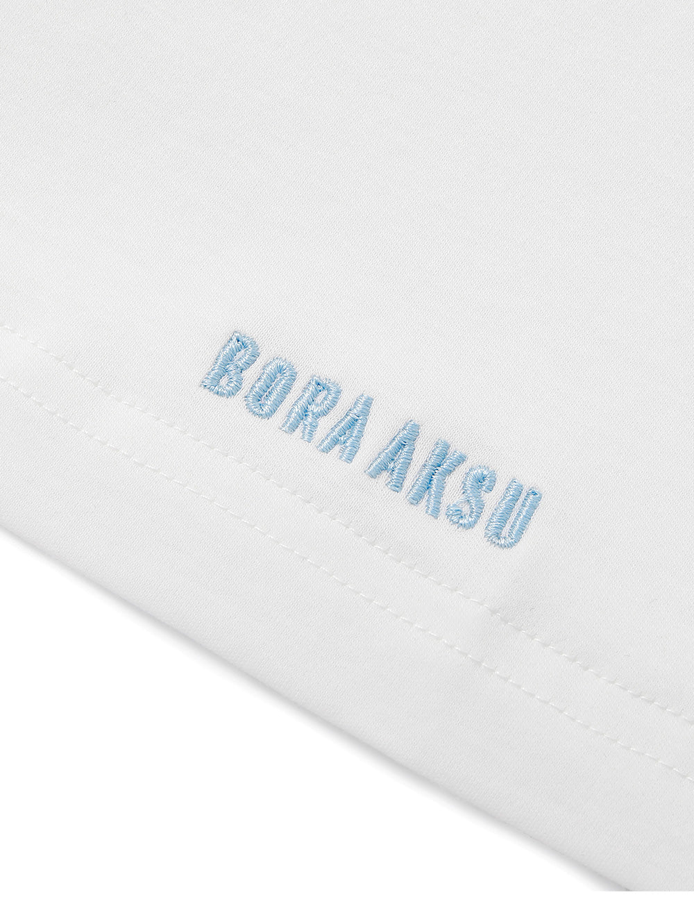 BORA AKSU Round-Neck Bubble Short-Sleeve Cotton White T-Shirt