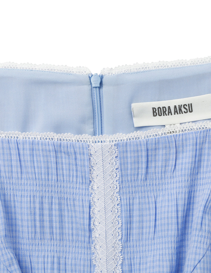 BORA AKSU Puff Sleeve Lace Patchwork Dress