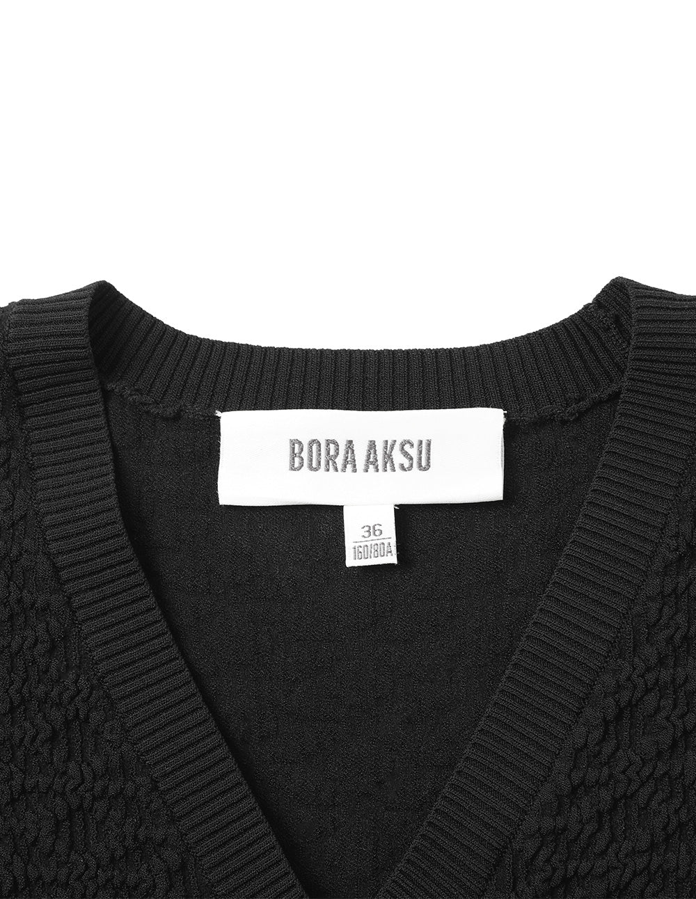 BORA AKSU Simple Puff Sleeve V-Neck Little Black Dress
