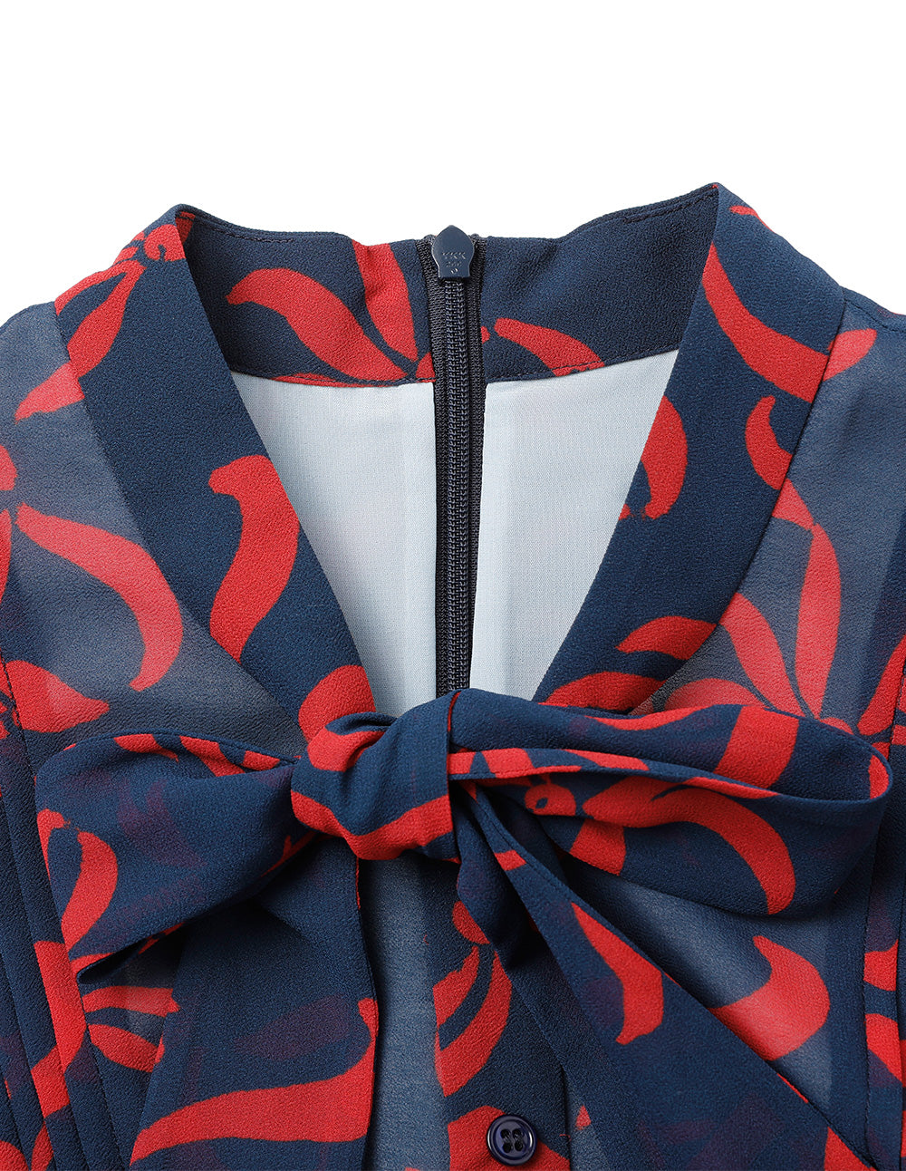 BORA AKSU French Float Neck Pleated Print Dress