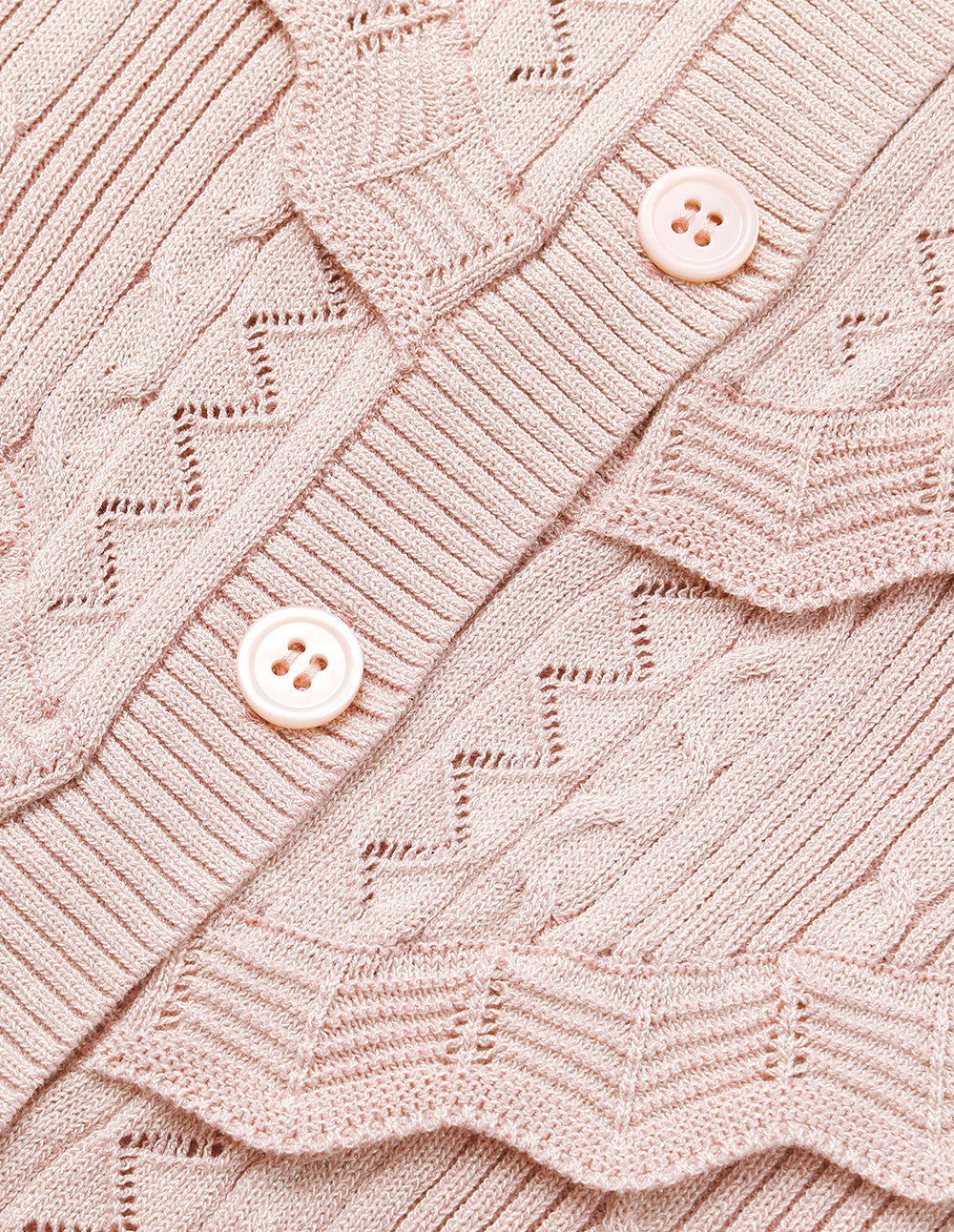 BORA AKSU Round Neck Long Sleeve Ruffle Knit Cardigan