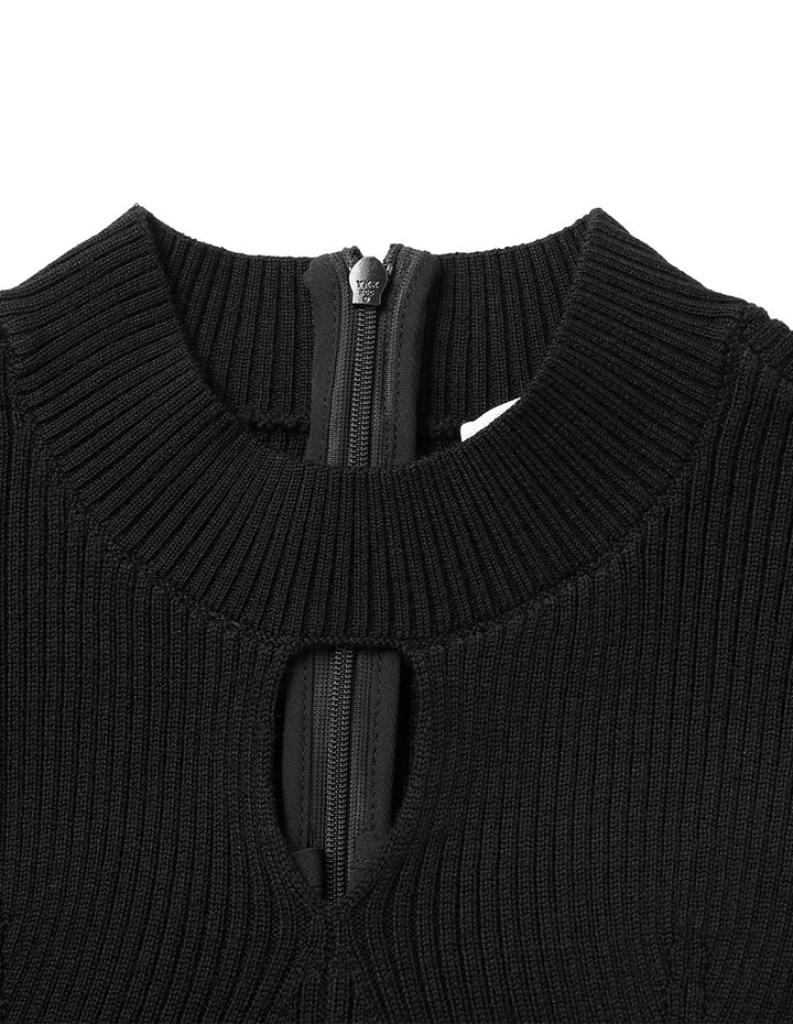 BORA AKSU Hollow Knitted Patchwork Dress