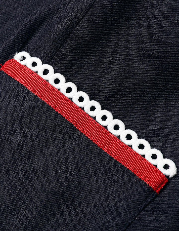 BORA AKSU Square Collar Lace Colour Block Short Coat