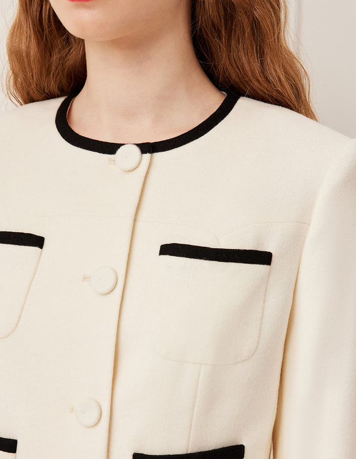 BORA AKSU Boxed Short Wool Jacket with 4 Pockets