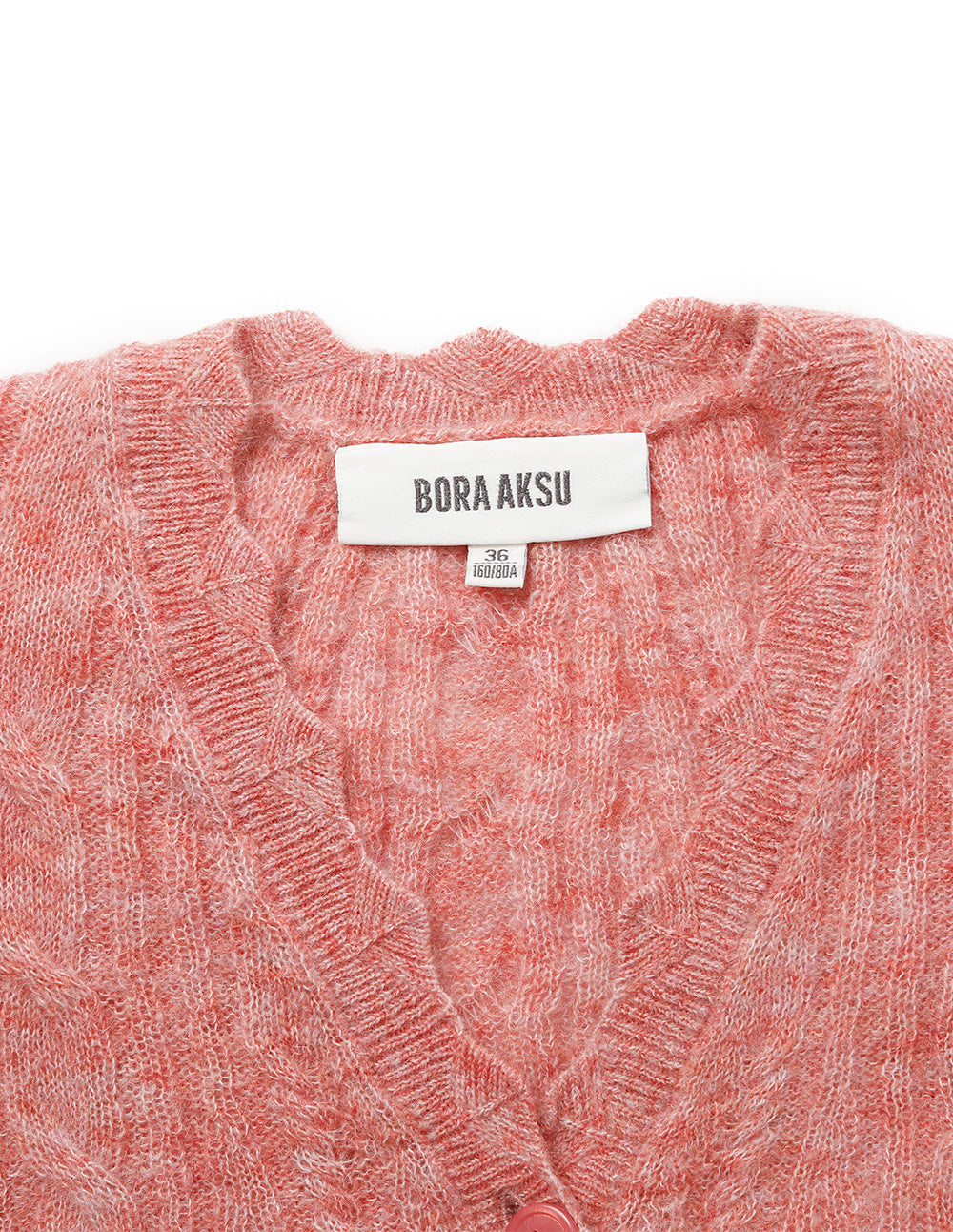 BORA AKSU V-Neck Horsehair Linen Blend Knit Cardigan