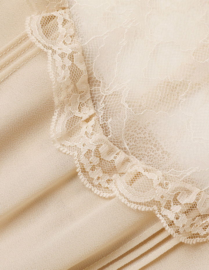 BORA AKSU Lace Lace Patchwork Layered Pleated Dress