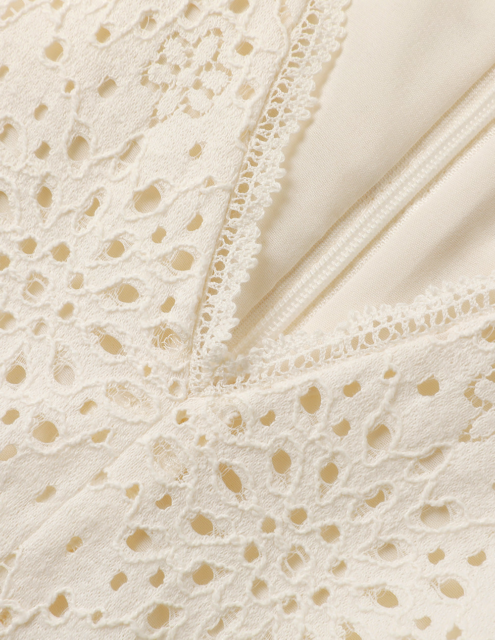 BORA AKSU Puff Sleeve V-Neck Lace Dress