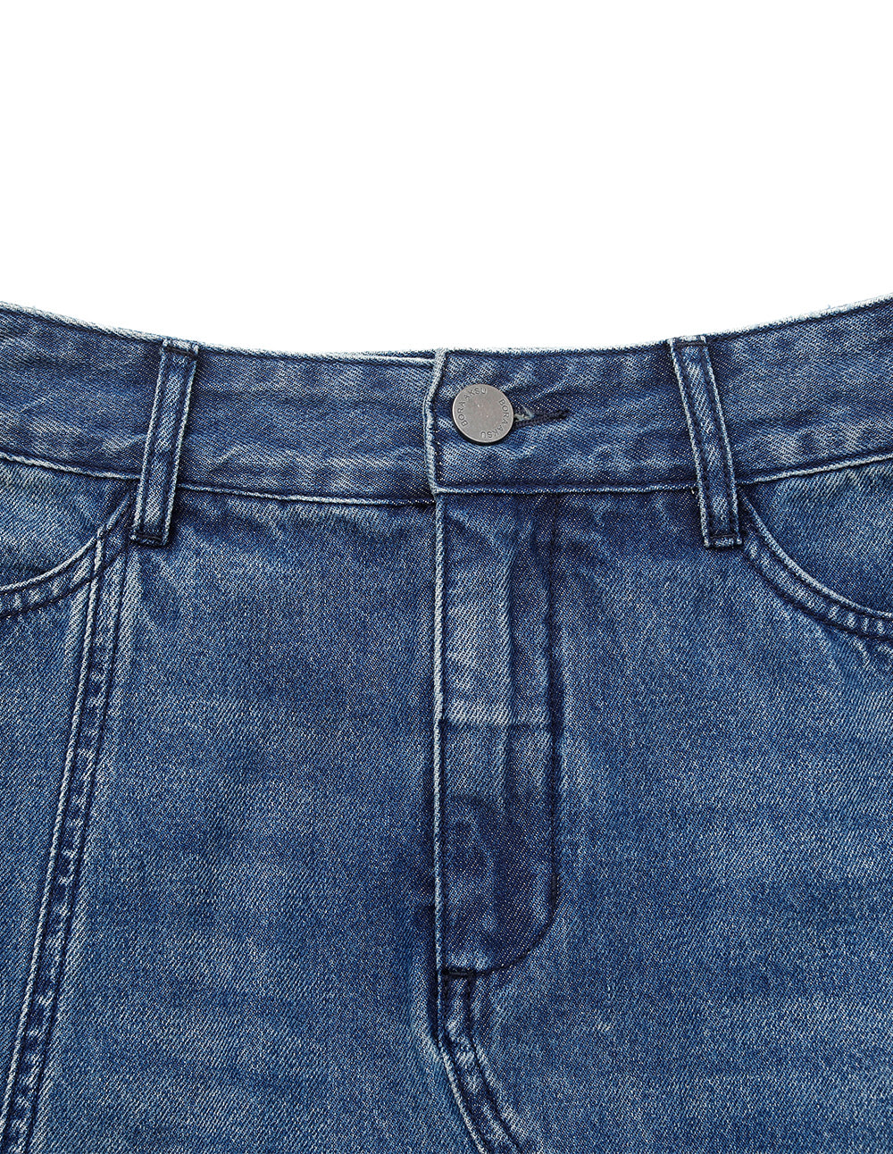 BORA AKSU A-Line Bell-Bottom Denim Skirt with Ruffle Details