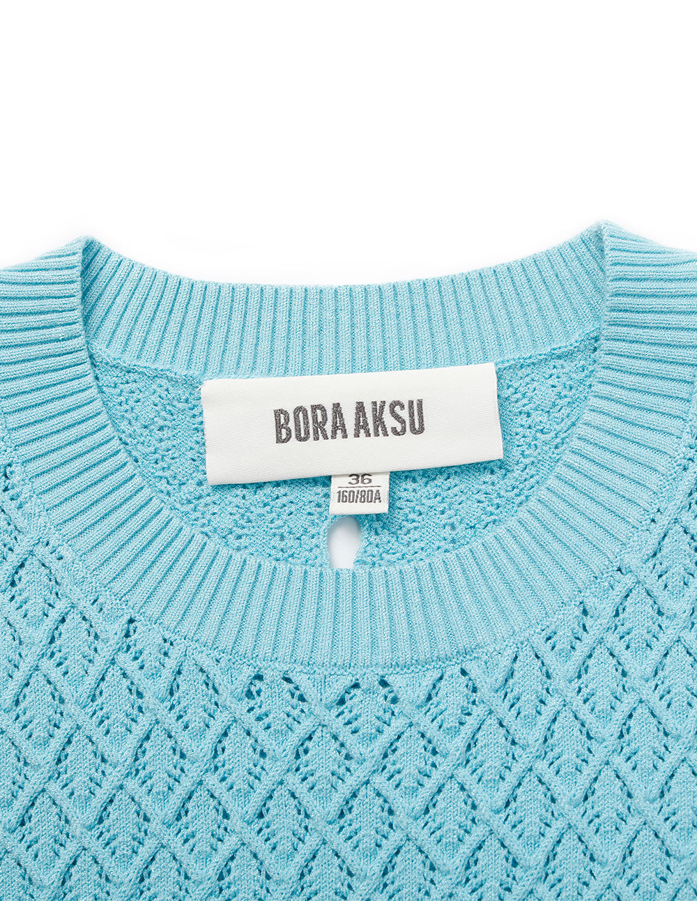 BORA AKSU Round Neck Short-Sleeve Ruffle Trimmed Knit Pullover