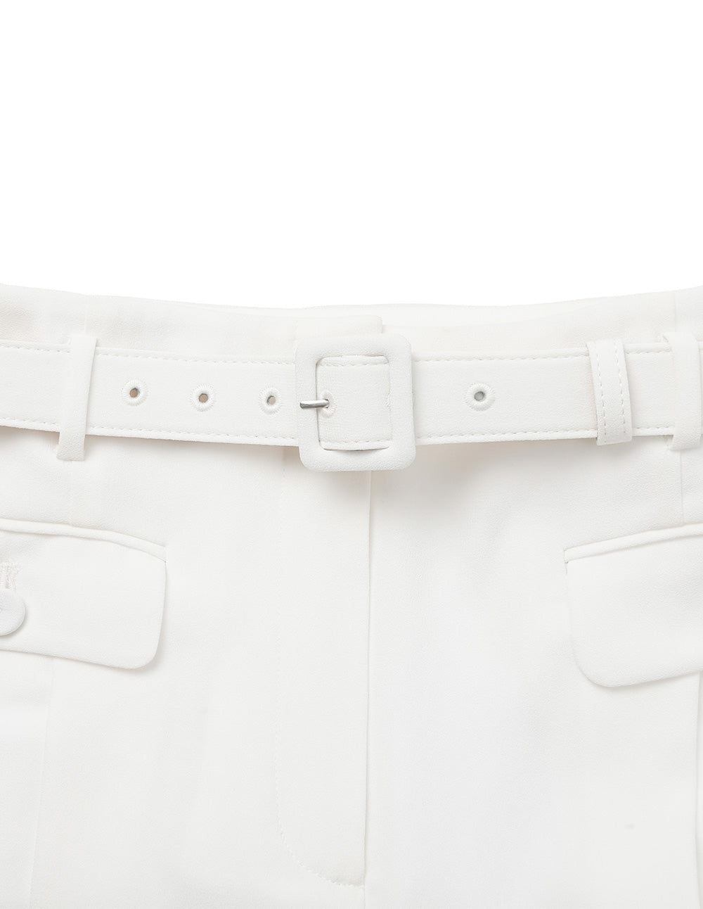 BORA AKSU Pure White A-Line Pleated Shorts