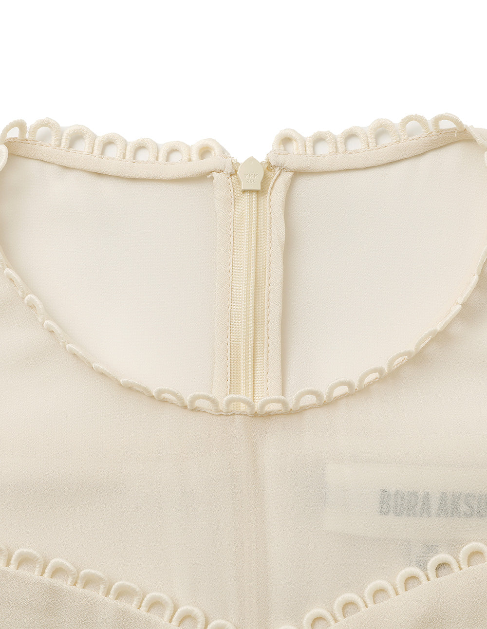 BORA AKSU Hepburn Style Acetate Patchwork Lace Trim Umbrella Dress